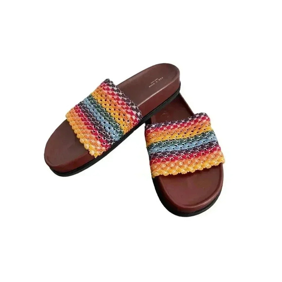 rag & bone Shoes - NWT Rag & Bone Bailey Rainbow Slides $325 LGBTQ Summer Crochet US 7